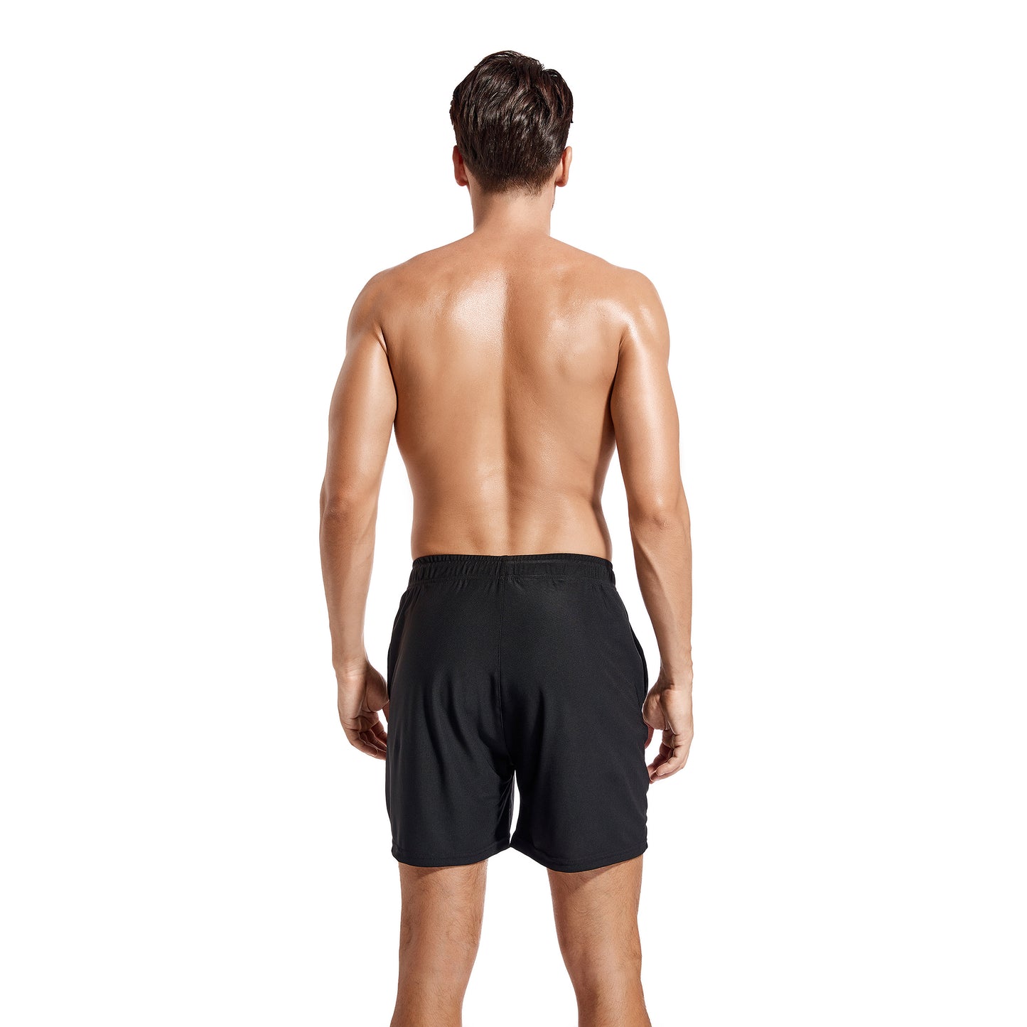 Tan Through Black Swim Shorts