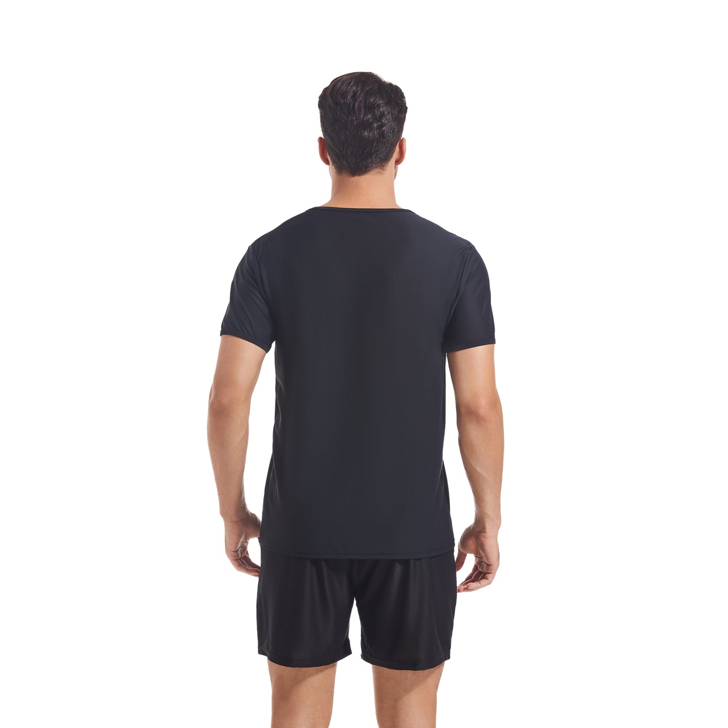 Men’s Tan Through Black V-Neck Activewear Set