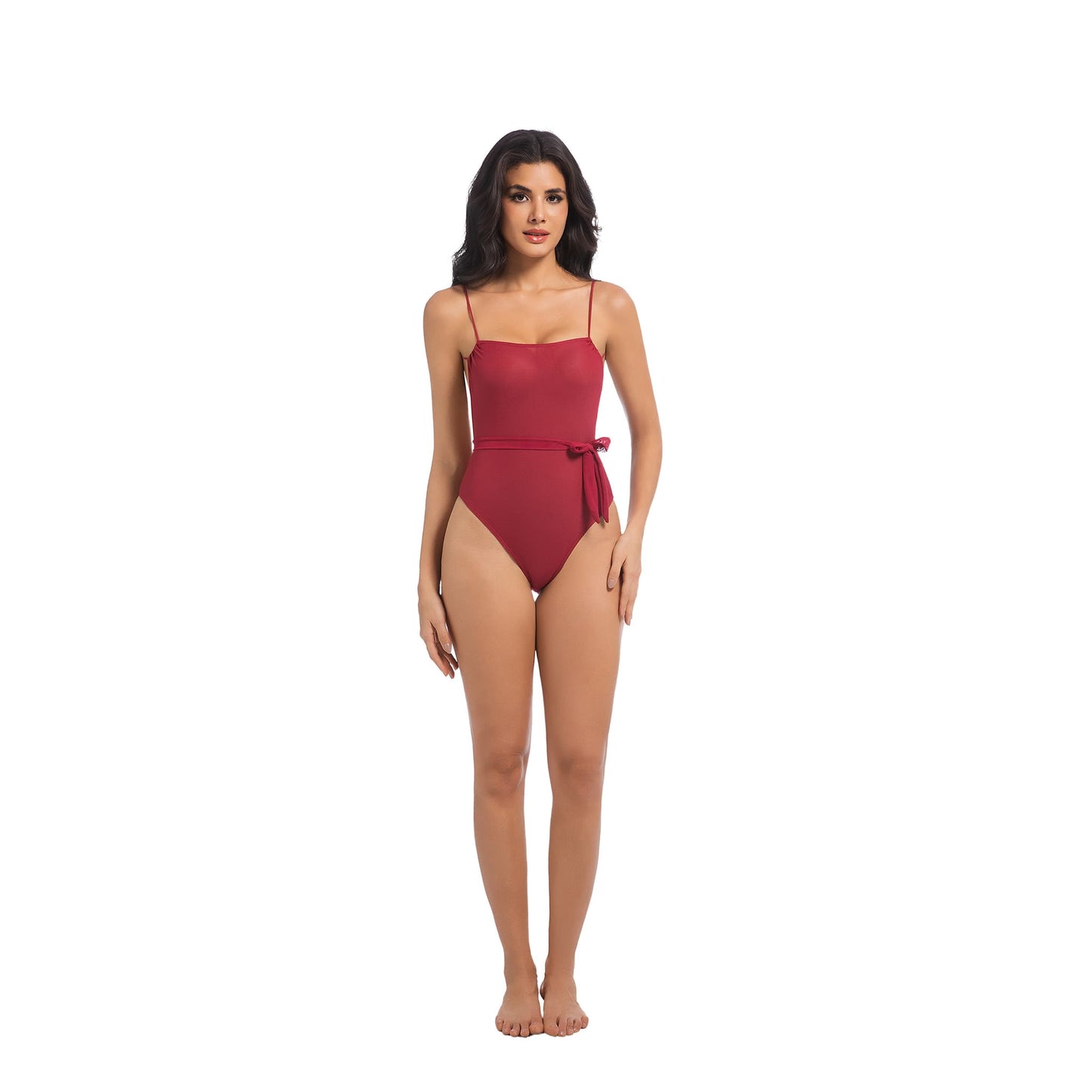 Tan Through Red One Piece Swimsuit – Breathable, Quick Dry & Seamless Tan