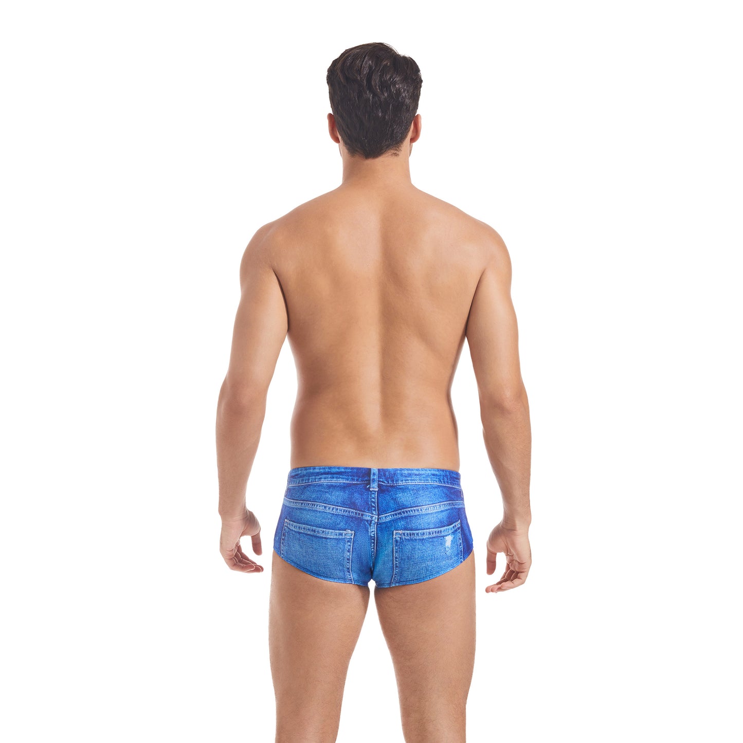 Tan Through Blue Denim Swim Briefs