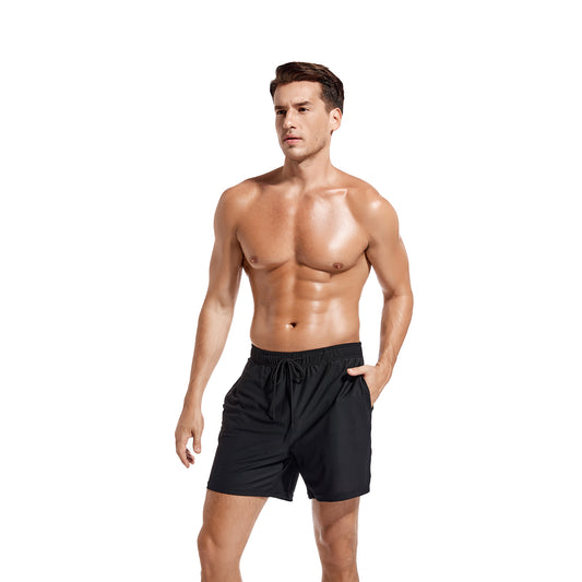 Tan Through Black Swim Shorts