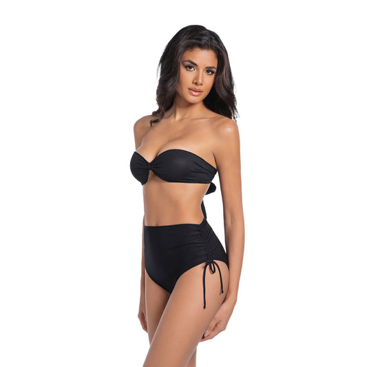 Tan Through Black High-Waisted Two Piece Swimsuit