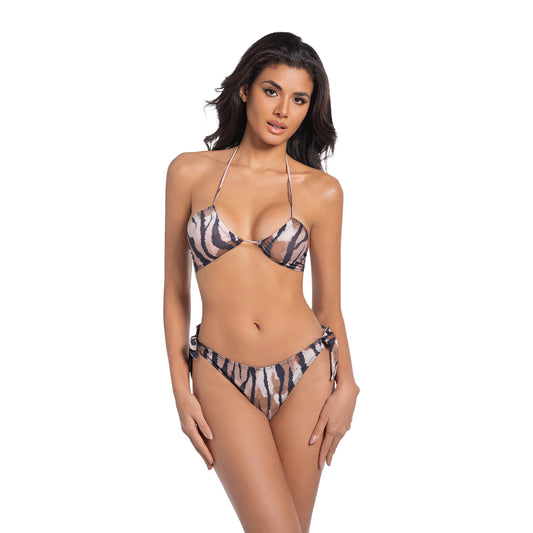 Tan Through Tiger Print Two Piece Bikini