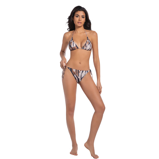 Tan Through Camo Print Two Piece Bikini