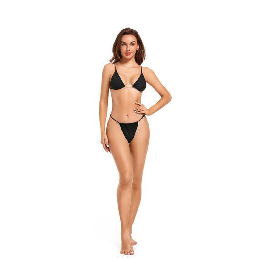 Tan Through Black Bikini