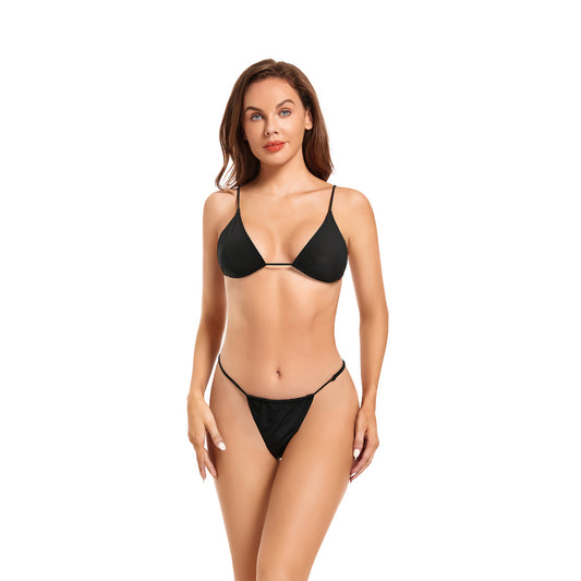 Tan Through Black Bikini