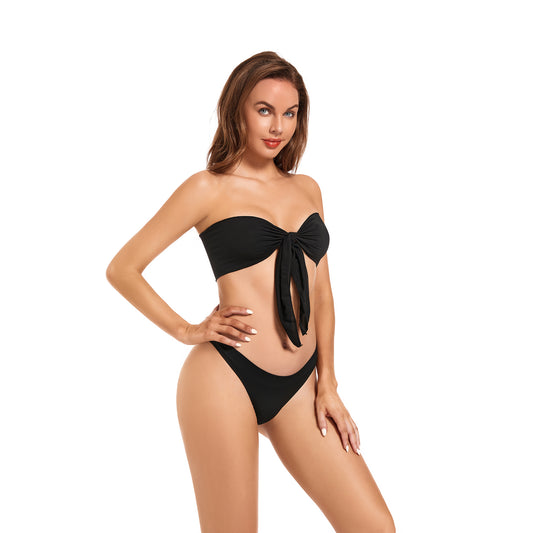 Tan Through Black Bikini