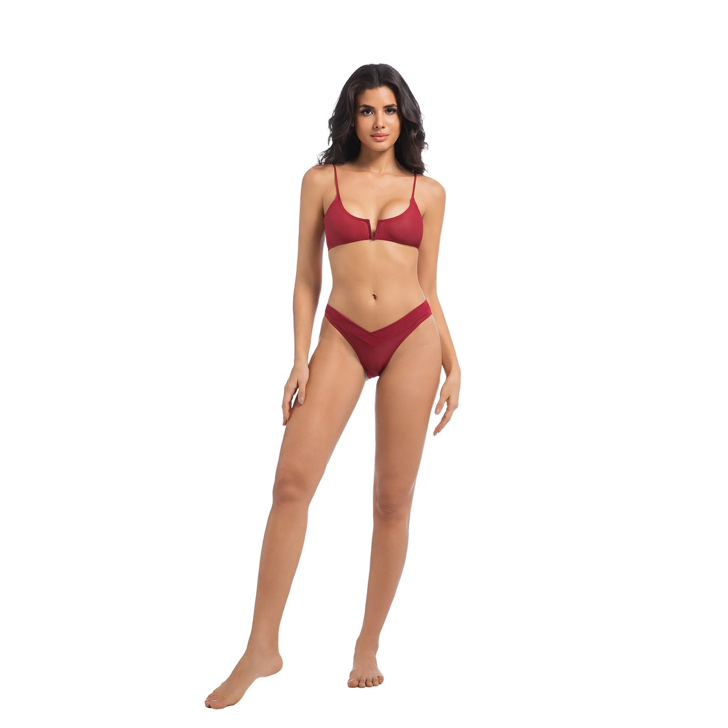 Bikini de dos piezas con aro en V: sexy y transpirable