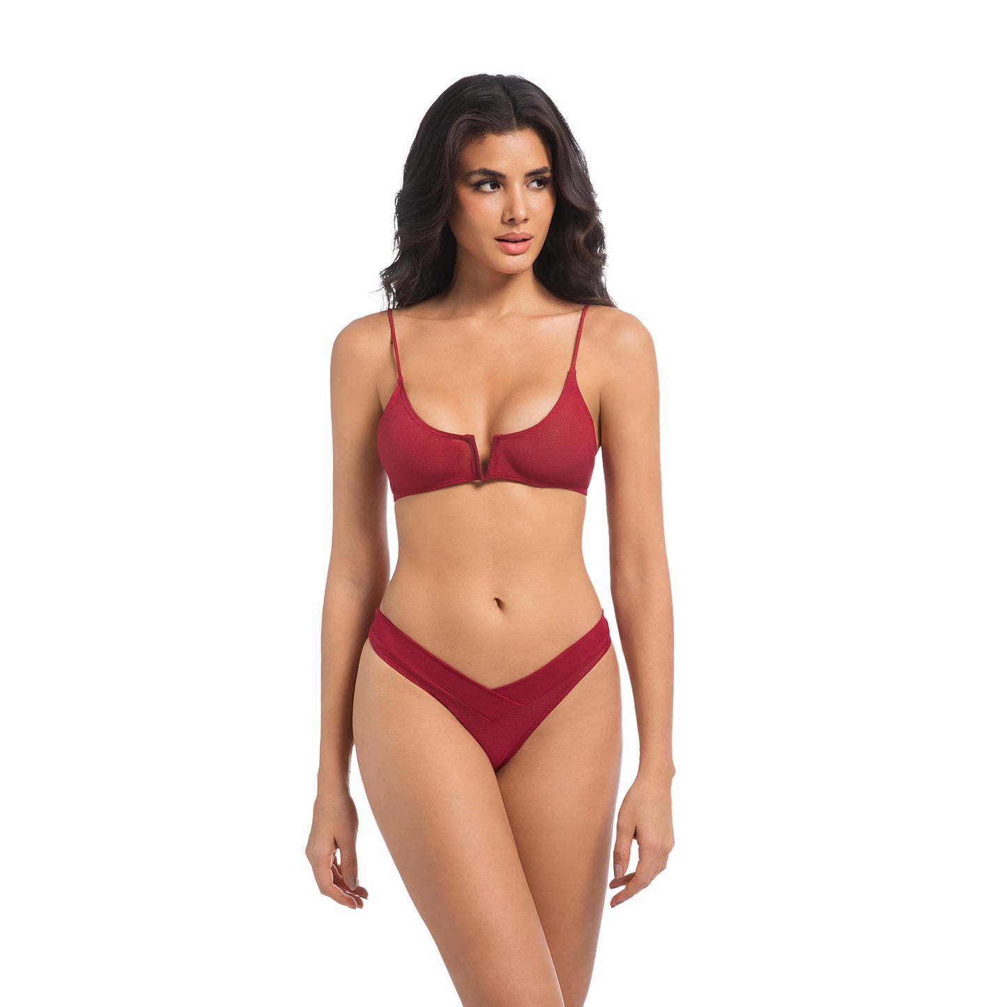 Bikini de dos piezas con aro en V: sexy y transpirable